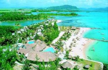 Pohled na Preskil Beach Resort, Pointe Jerome
