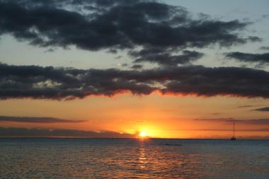 Mauritius a západ slunce