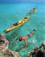 Mauritius - šnorchlující kajakáři